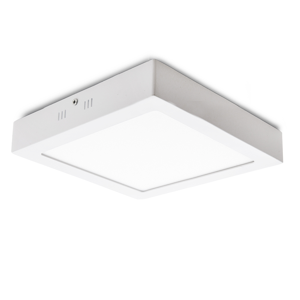 PLAFON LED APLICAR 6W CUADRADO LUZ CALIDA MARCO BLANCO - CANDELA