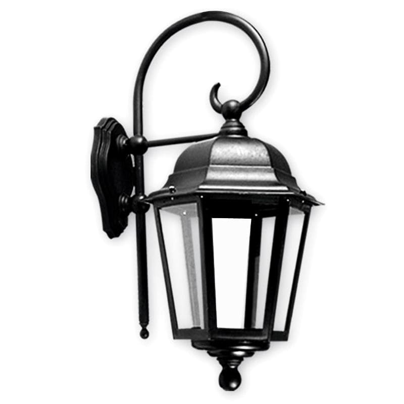 FAROL DE POLIPROPILENO 6 CARAS E27 NEGRO MOD. 1296  - FAROLUZ