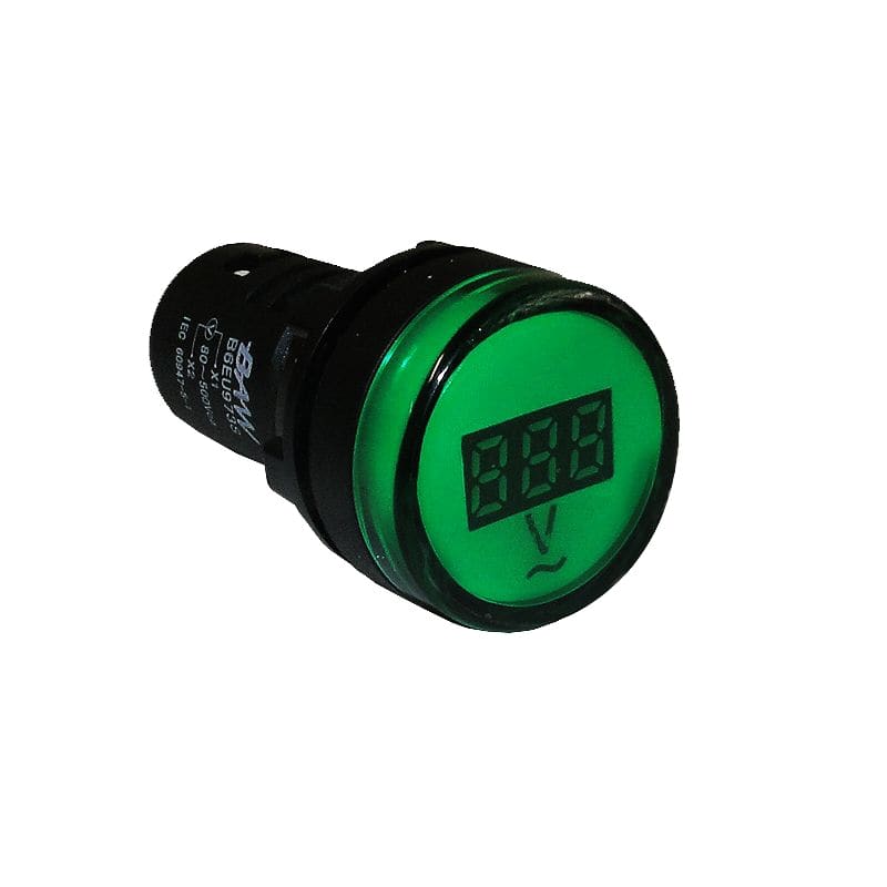 MINI VOLTIMETRO DIGITAL Ø29MM 20-500VAC CIRCULAR VERDE  - BAW