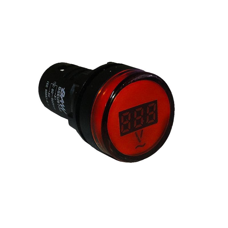 MINI VOLTIMETRO DIGITAL Ø29MM 20-500VAC CIRCULAR ROJO  - BAW