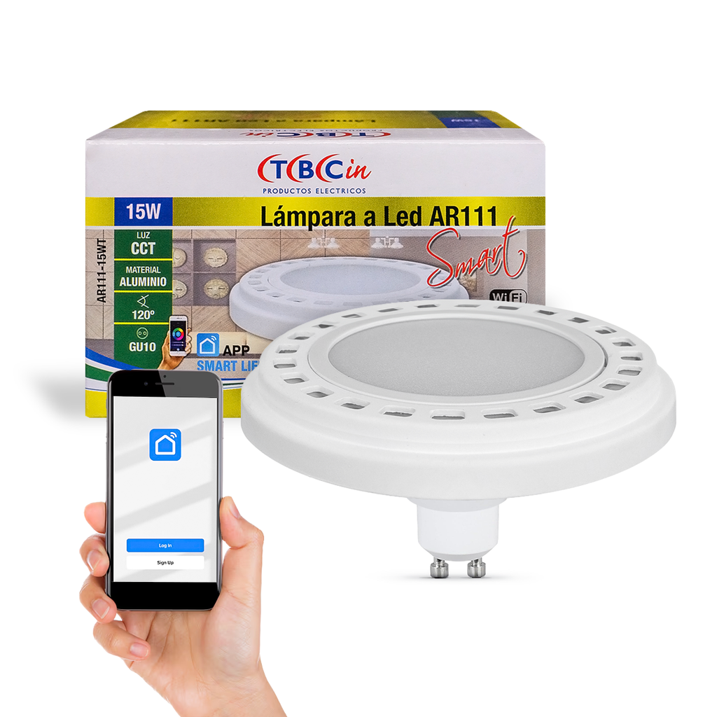 LAMPARA LED AR111 15W SMART WIFI ALUMINIO LUZ DIA/NEUTRA/CALIDA - TBCIN