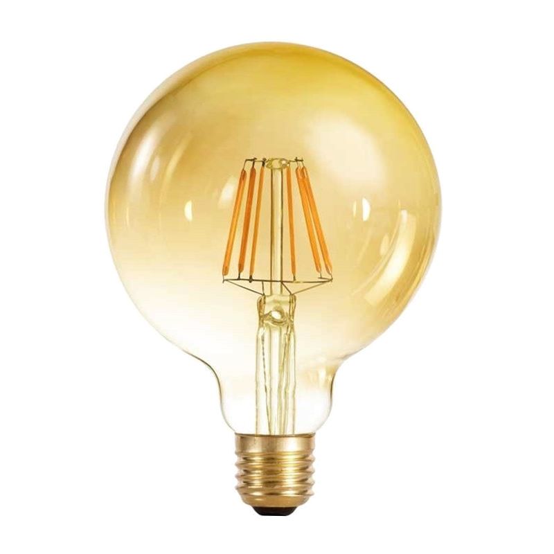 LAMP. FILAMENTO LED DIMERIZ. GLOBO G125 6W CALIDA VIDRIO DORADO  - LGP TECHNOLOGY