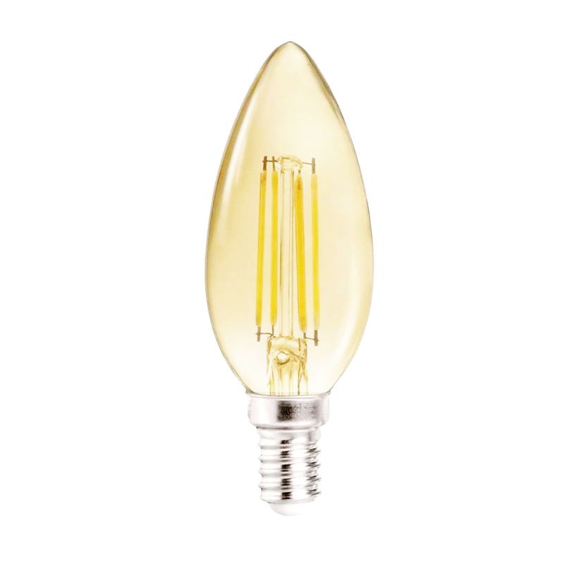 LAMP. FILAMENTO LED DIMERIZ. VELA 4W E14 CALIDA VIDRIO DORADO  - LGP TECHNOLOGY