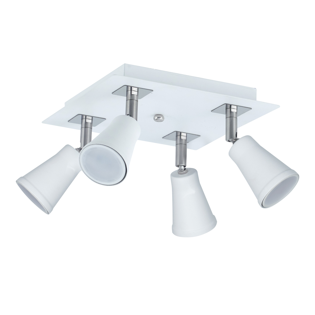 SPOT DE TECHO DUBLIN C/CABEZAL 4  LUCES GU10 BLANCO TEXTURADO - FERROLUX