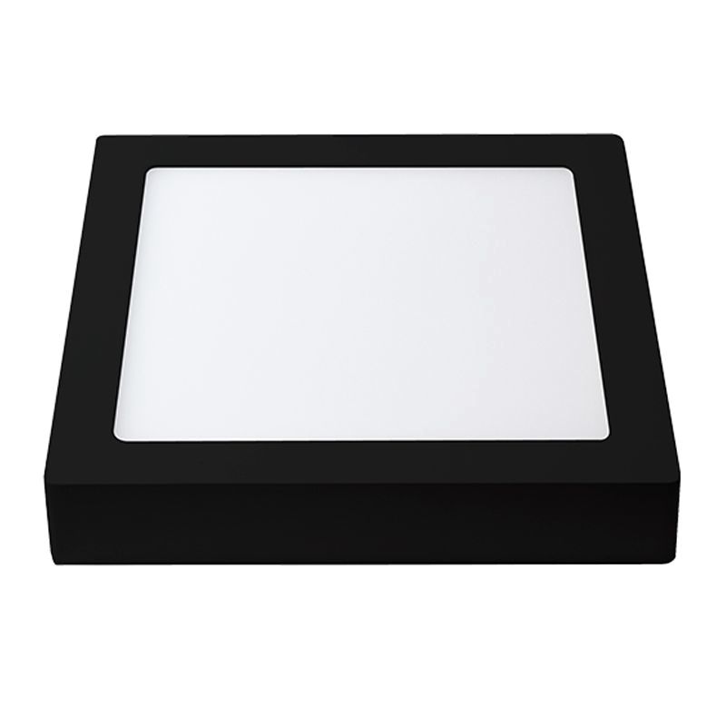 PLAFON LED APLICAR 12W CUADRADO  LUZ NEUTRA MARCO NEGRO - LGP TECHNOLOGY