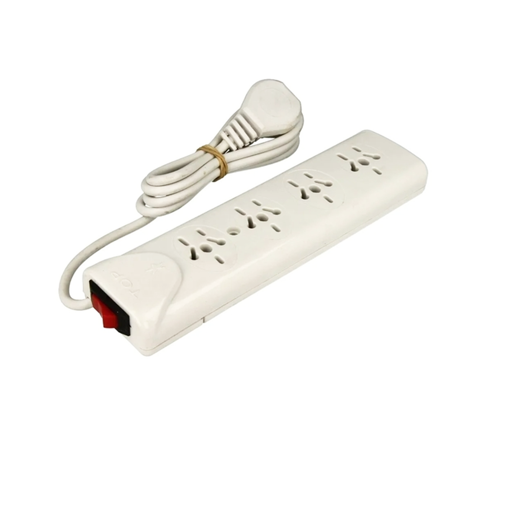 ZAPATILLA 4 TOMAS MULTINORMA C/INTERRUPTOR Y CABLE BLANCA  - TAAD