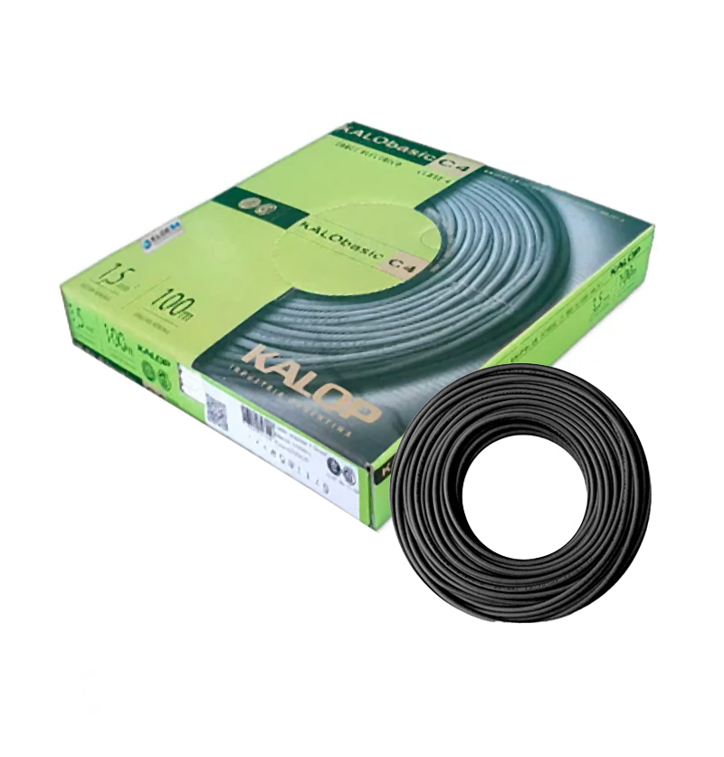 CABLE UNIPOLAR 1.5MM NEGRO X100MTS NEGRO CAT.4 - KALOP