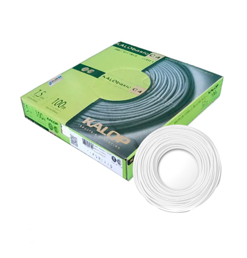 CABLE UNIPOLAR 1.5MM BLANCO X100MTS BLANCO CAT.4 - KALOP