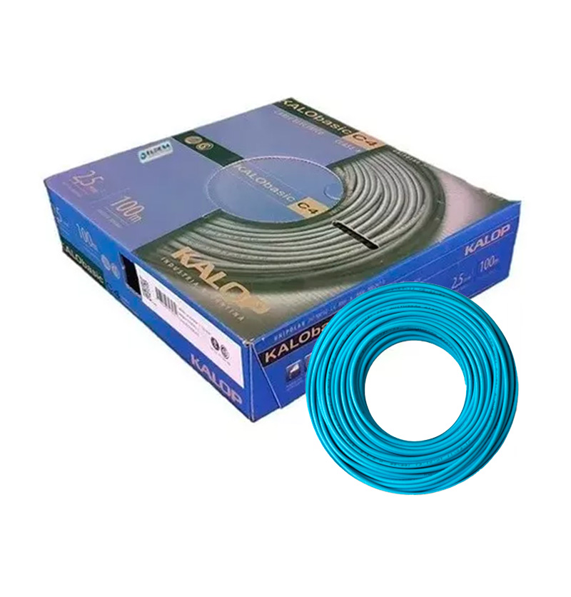 CABLE UNIPOLAR 2.5MM CELESTE X100MTS CAT.4 - KALOP