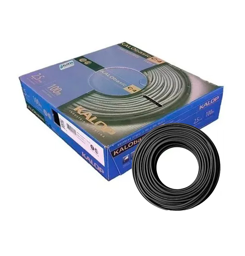 CABLE UNIPOLAR 2.5MM NEGRO X100MTS CAT.4 - KALOP