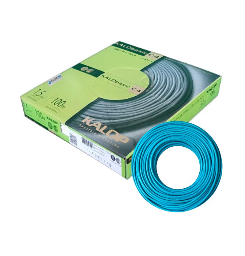 CABLE UNIPOLAR 1.5MM CELESTE X100MTS CELESTE CAT.4 - KALOP