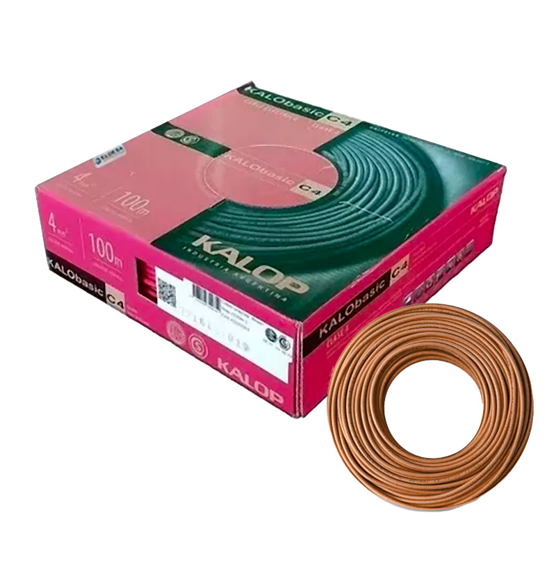 CABLE UNIPOLAR 4.00MM MARRON X100MTS CAT.4 - KALOP