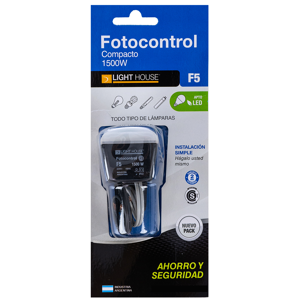 FOTOCONTROL FIJO FACIL INSTALACION 1500W (4 CABLES) - STAND BY