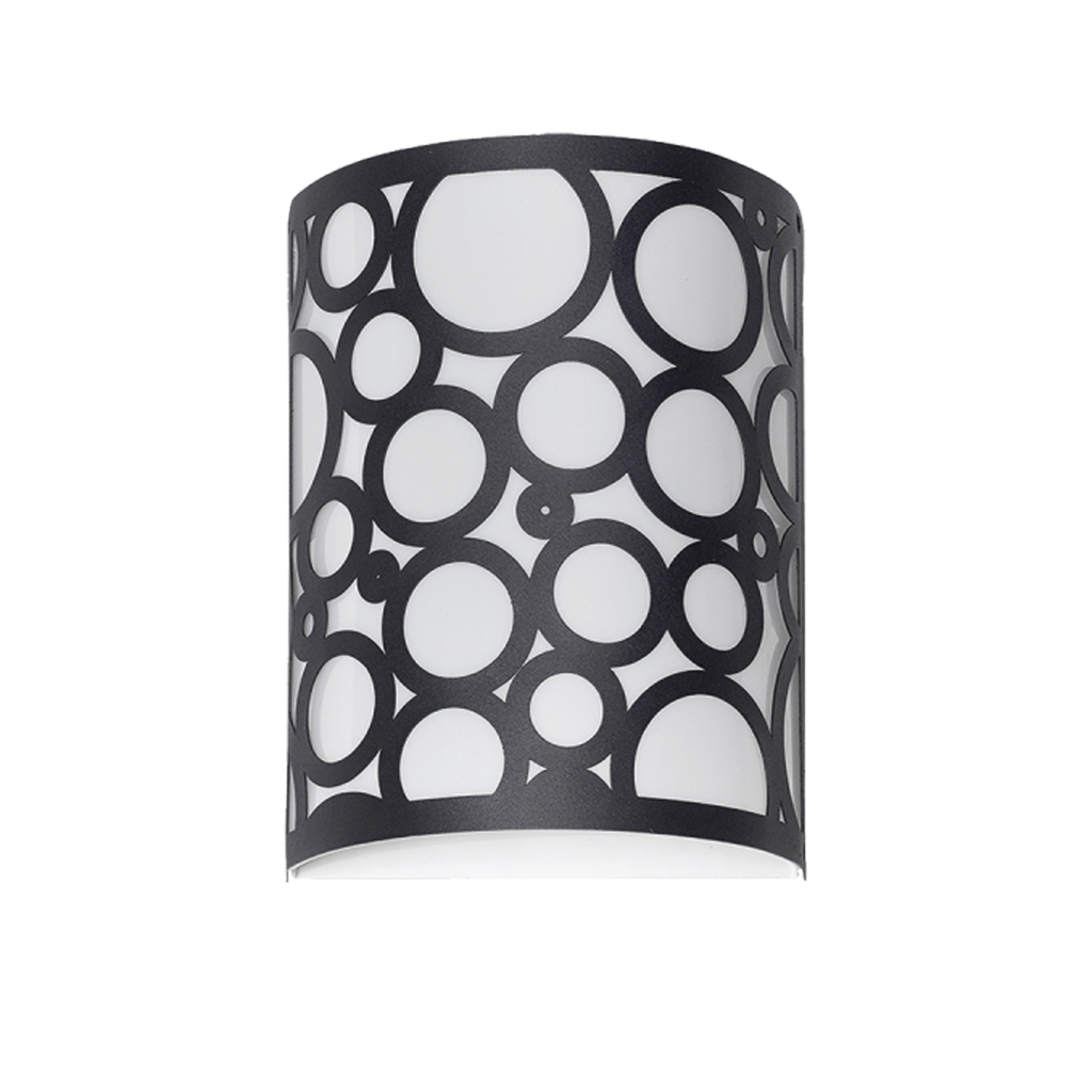 APLIQUE P/PARED CIRCULOS E27 15X20X7.4CM NEGRO - FERROLUX