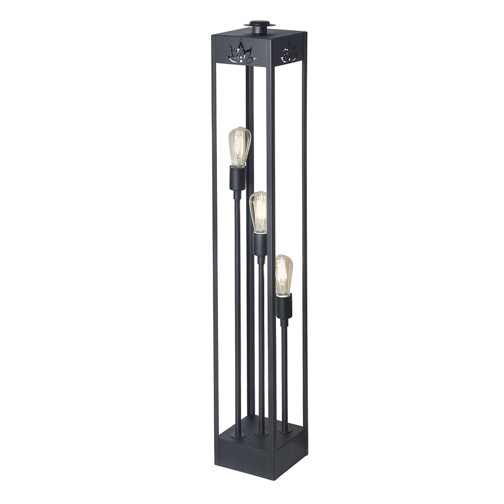 LAMPARA DE PIE FANAL  3 LUCES E27 H121,5CM NEGRO - SAN JUSTO