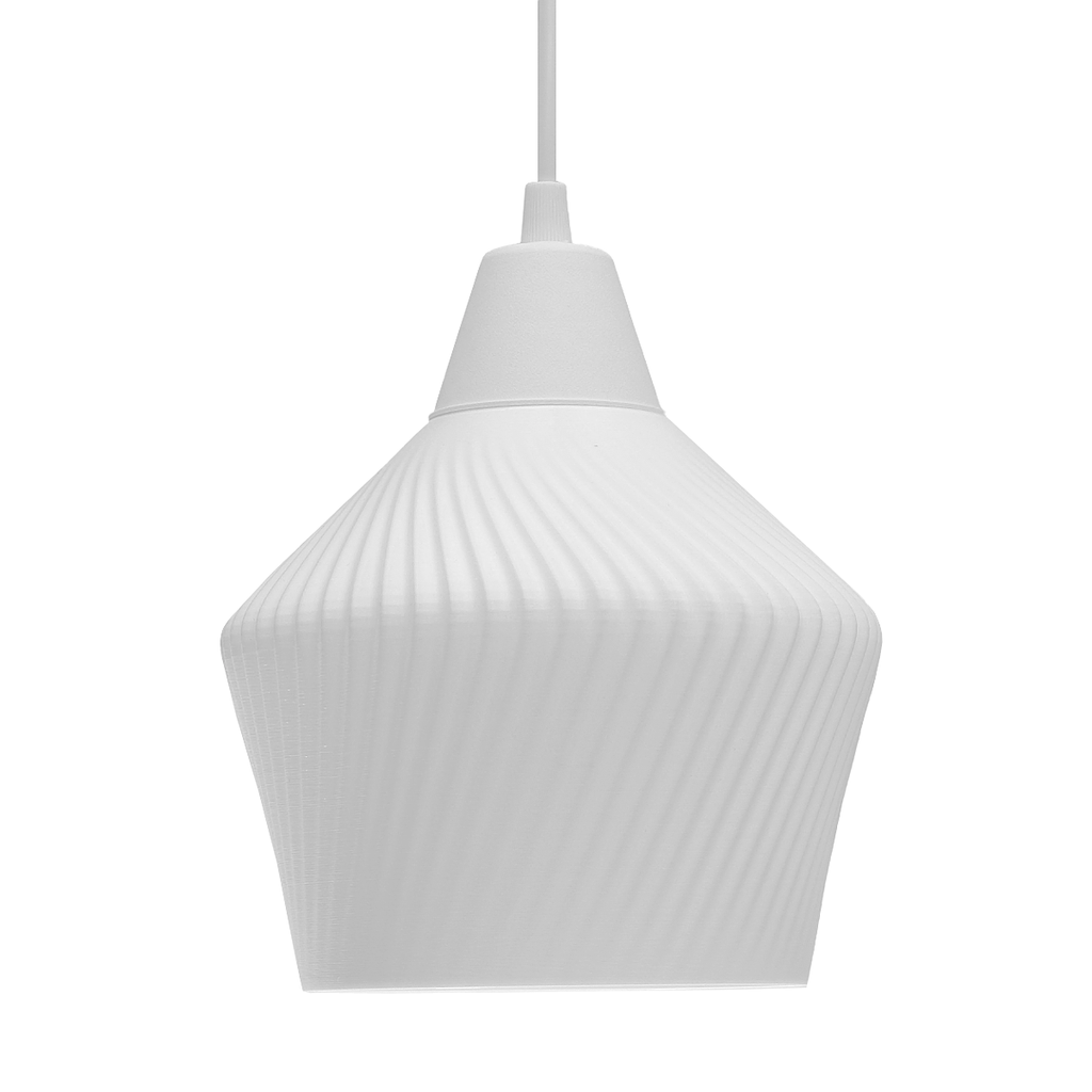 LAMPARA COLGANTE 3D E27 PVC  A1 17X15CM BLANCA