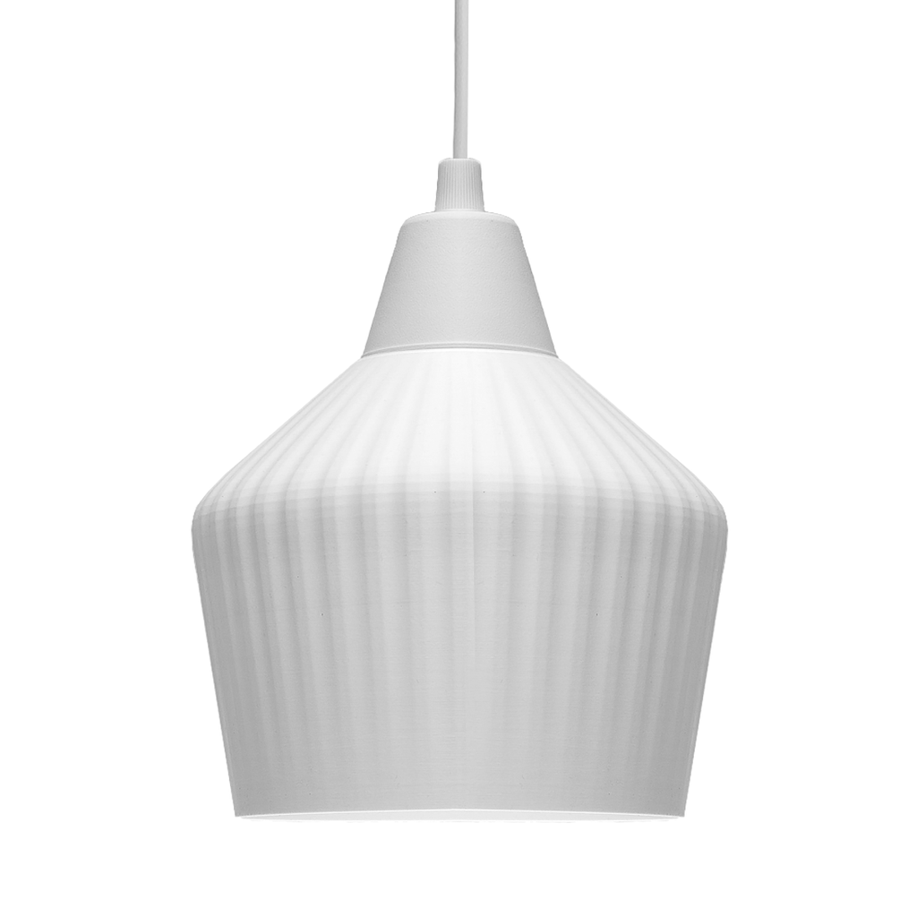 LAMPARA COLGANTE 3D E27 PVC  C1 16.6X14CM BLANCA