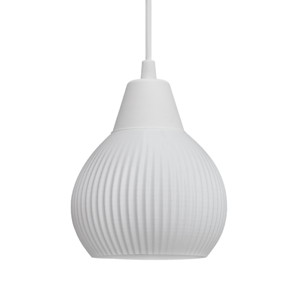 LAMPARA COLGANTE 3D E27 PVC  F1 13X10CM BLANCA