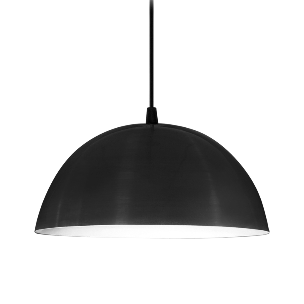 COLGANTE ALUMINIO 1/2 ESFERA 1 LUZ E27 Ø340 NEGRO - SAN JUSTO