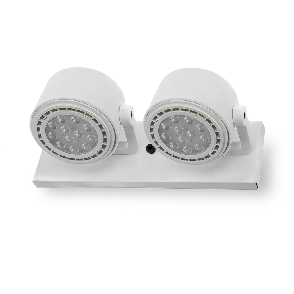 SPOT DE PARED P/AR111 DE POLIPROPILENO BLANCO 2 GU10 - FAROLUZ