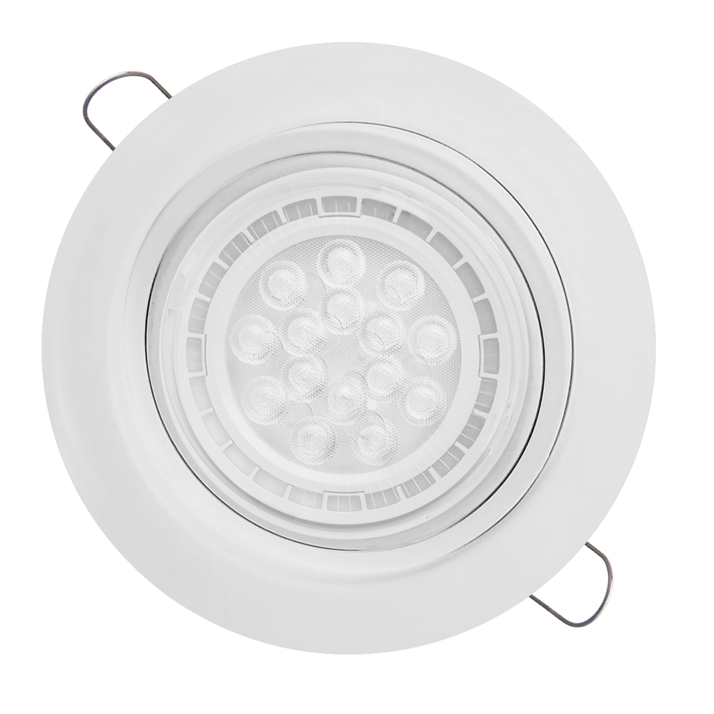 SPOT EMBUTIR Ø16CM PVC P/AR111 LED S/ZOCALO BLANCO -ECOSPOTS