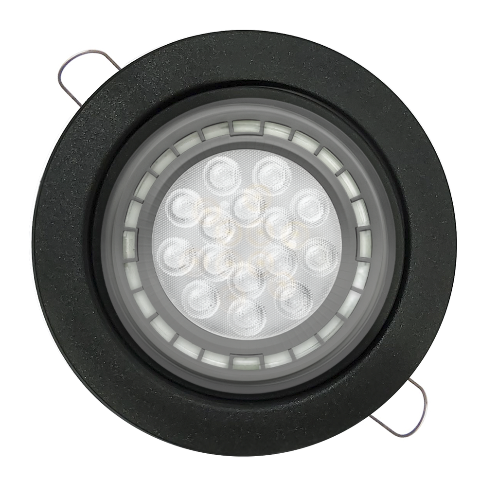 SPOT EMBUTIR Ø16CM PVC P/AR111 LED S/ZOCALO NEGRO -ECOSPOTS