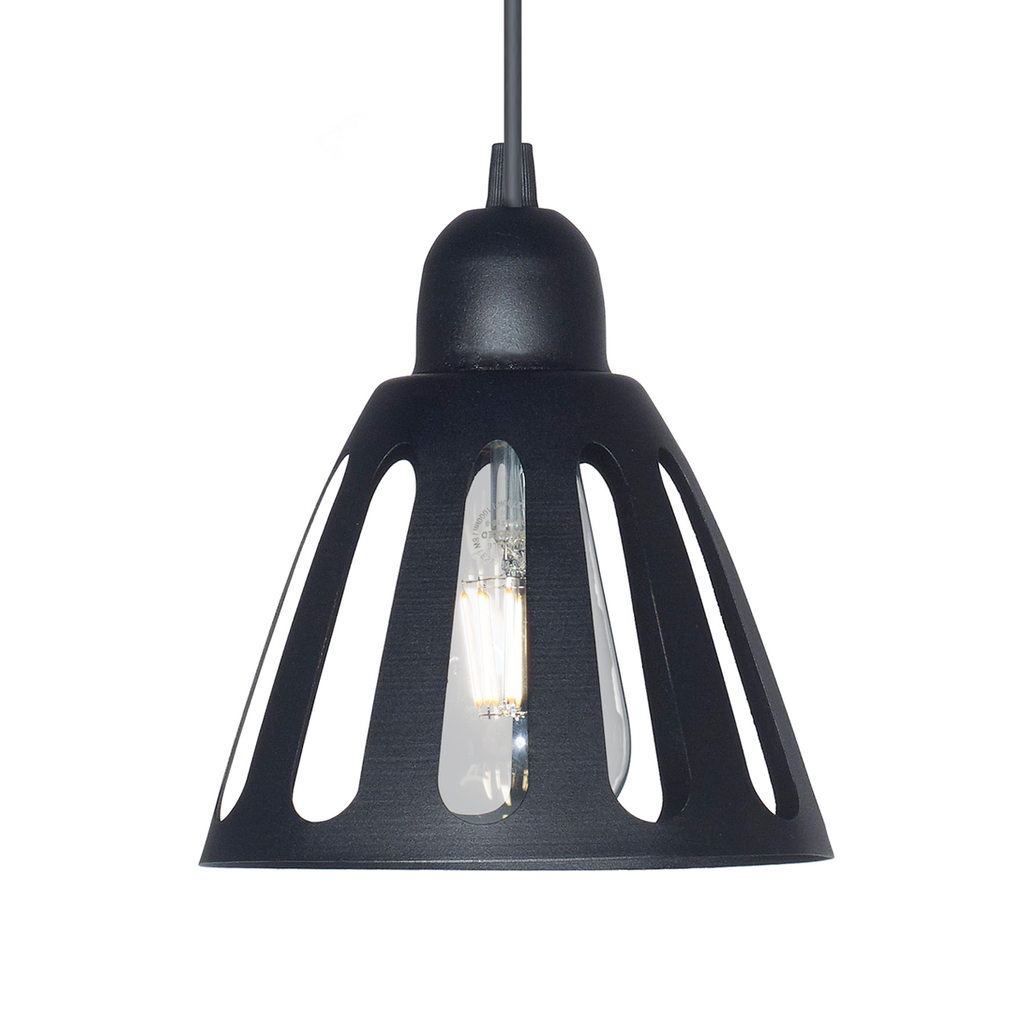 COLGANTE 1 LUZ ALICANTE 16CM DIAM ALT 17CM NEGRO - FERROLUX