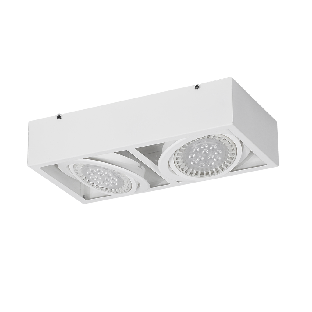 PLAFON RIMINI 2 X GZ-10 AR111 21X39CM ALTO 85MM BLANCO TEXTURADO - FERROLUX