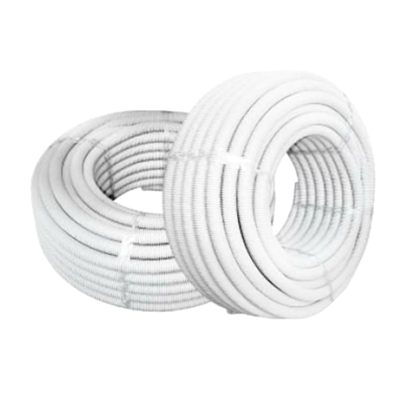 CAÑO CORRUGADO FLEXIBLE ANTILLAMA PVC BLANCO (X25M) 3/4 PULG.  - HUFERJO