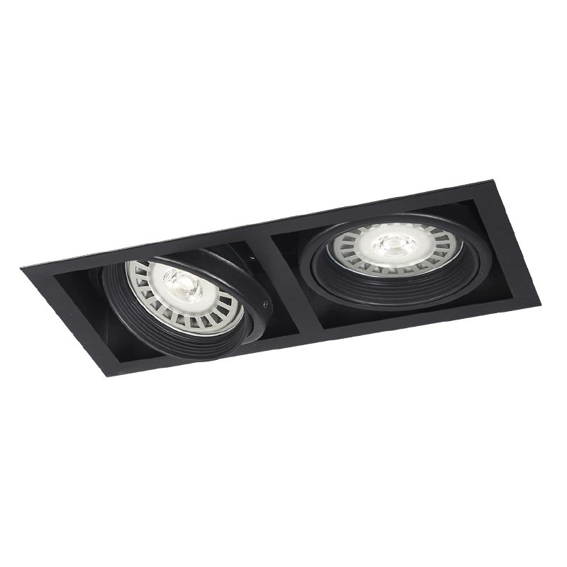 PANEL CARDANICO DE EMBUTIR 2 LUCES AR111 NEGRO - STARBOX