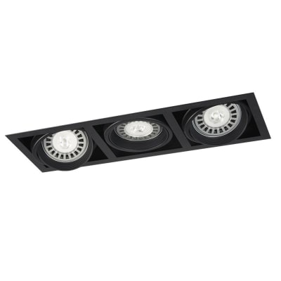 PANEL CARDANICO DE EMBUTIR 3 LUCES AR111 NEGRO - STARBOX