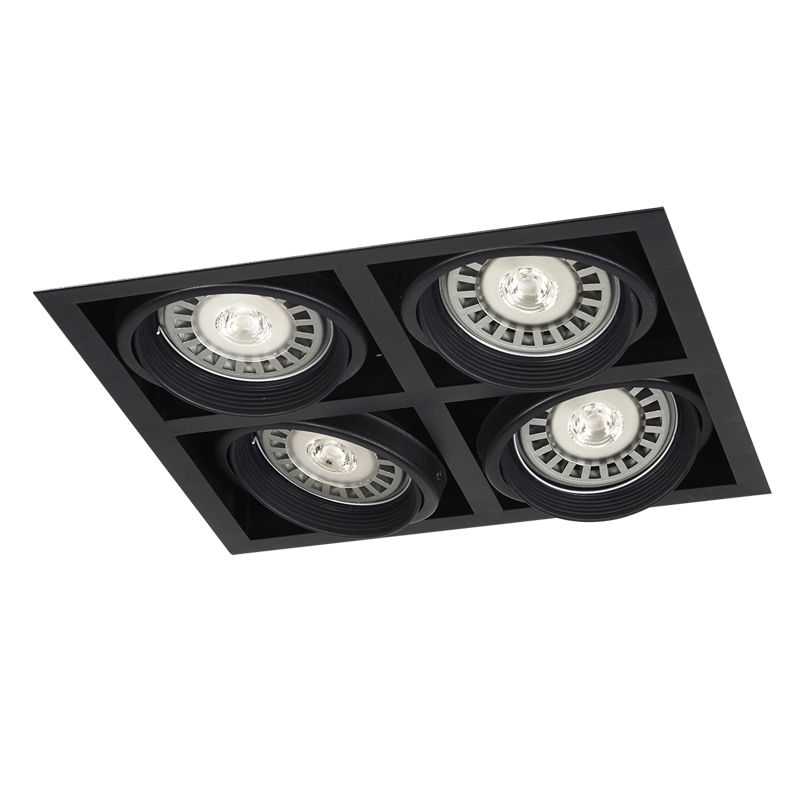 PANEL CARDANICO DE EMBUTIR 4 LUCES AR111 NEGRO - STARBOX