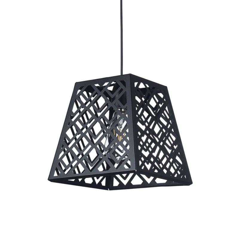 COLGANTE TRAPECIO NEGRO TEXTURADO 1 LUZ  - FERROLUX