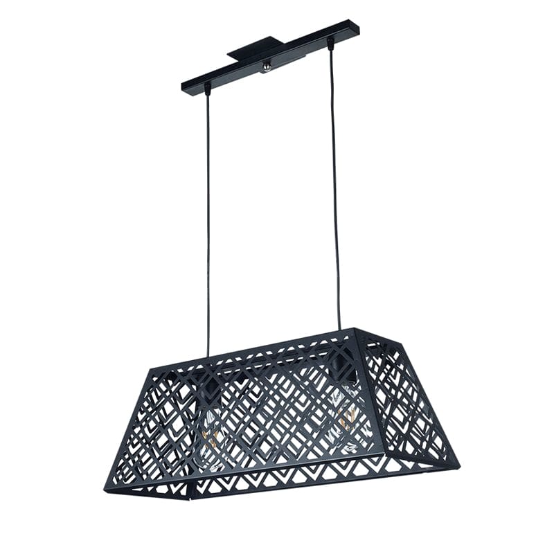 COLGANTE TRAPECIO NEGRO TEXTURADO 2 LUCES  - FERROLUX