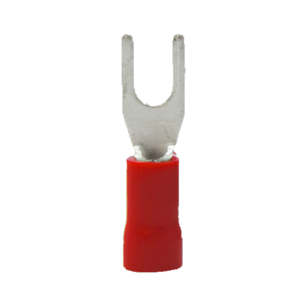 TERMINAL PREAISLADO A10 (HORQUILLA 4MM ROJO) (Precio unit / bolsa x200)