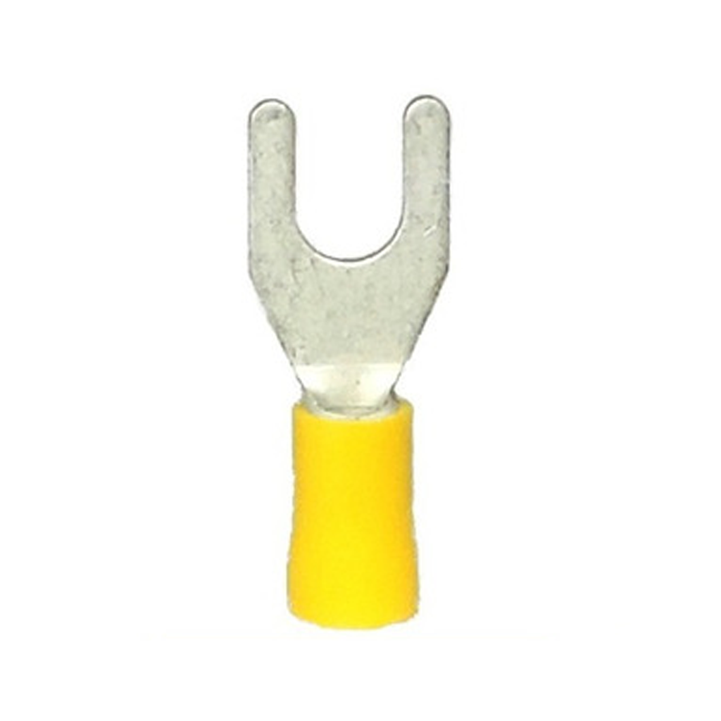 TERMINAL PREAISLADO C10 (HORQUILLA 4MM AMARILLO) (Precio unit / bolsa x100)