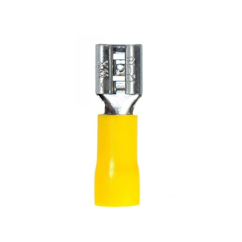 TERMINAL PREAISLADO C15 (PALA HEMBRA 6.35MM AMARILLO) (Precio unit / bolsa x100)