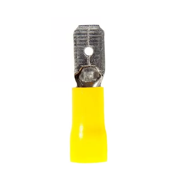 TERMINAL PREAISLADO C16 (PALA MACHO 6.35MM AMARILLO) (Precio unit / bolsa x100)