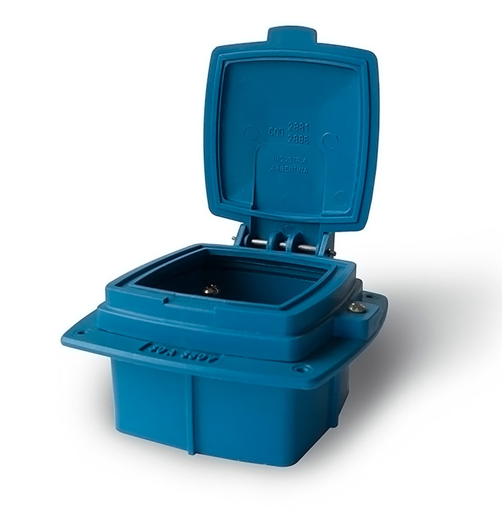 CAJA CAPSULADA AZUL DE EMBUTIR 32A VACIA - KALOP