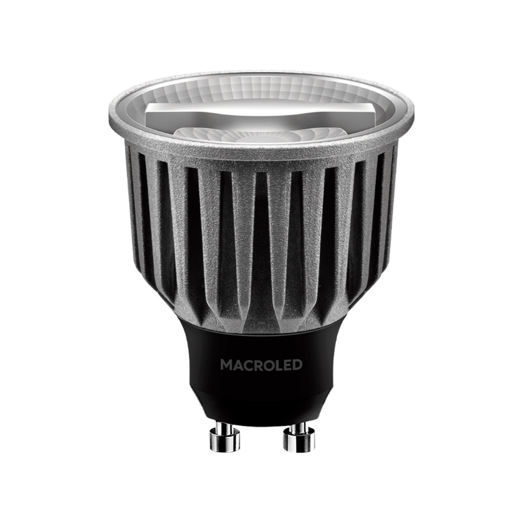 DICROICA LED 5W 12° GU10 ALUMINIO TRIAC DIMERIZABLE 2700K LUZ CALIDA - MACROLED