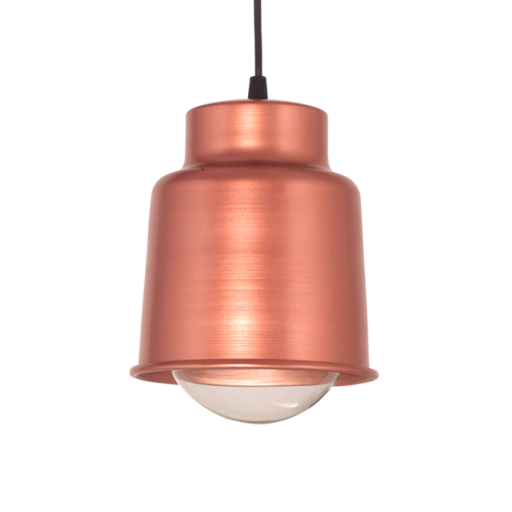 COLGANTE PANTALLA DE ALUMINIO Ø16CM H18CM 1 LUZ E27 COBRE MATE - SAN JUSTO