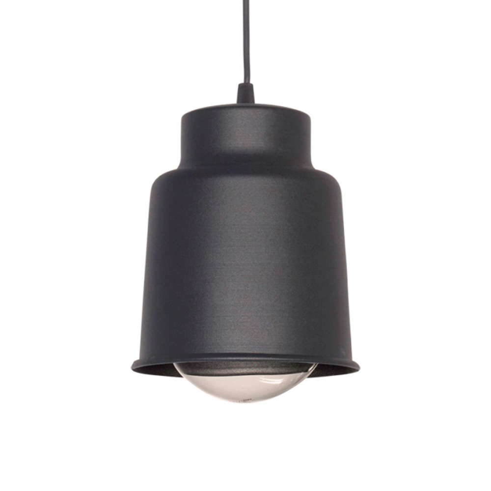 COLGANTE PANTALLA DE ALUMINIO Ø16CM H18CM 1 LUZ E27 NEGRO - SAN JUSTO