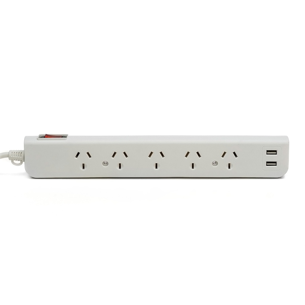 ZAPATILLA PROLONGADOR MULTIPLE 5 TOMAS + 2 USB BLANCO 1,5 MTS DE CABLE CON PROTECTOR TERMICO - INTECK