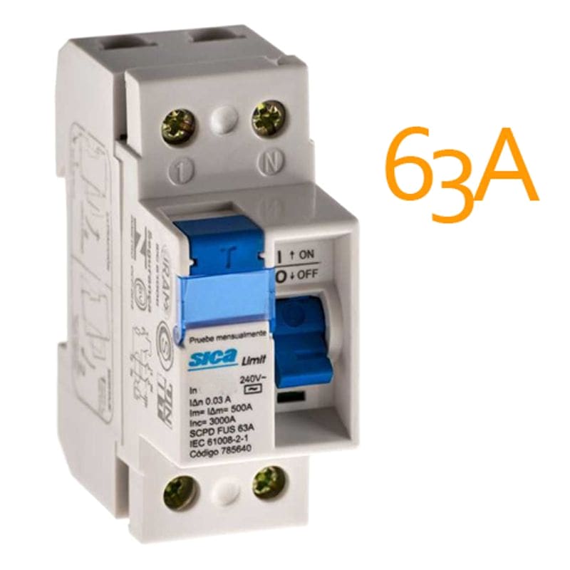 DISYUNTOR DIFERENCIAL 30MA 2 X 63 AMP.  - SICA