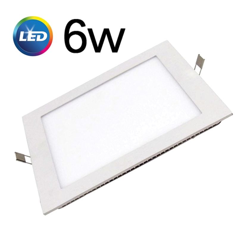 PANEL LED EMBUTIR 6W CUADRADO LUZ CALIDA  MARCO BLANCO - SICA