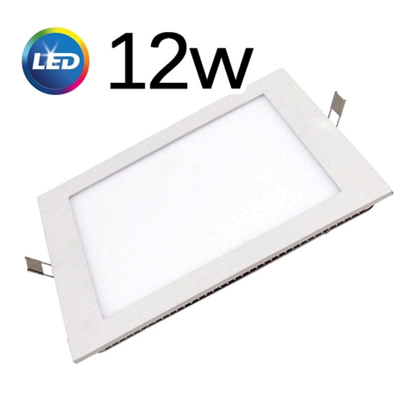 PANEL LED EMBUTIR 12W CUADRADO  LUZ CALIDA  MARCO BLANCO - SICA