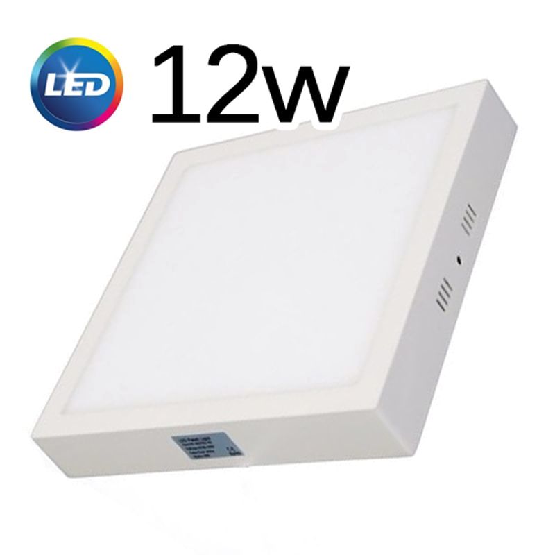 PLAFON LED APLICAR 12W CUADRADO LUZ CALIDA MARCO BLANCO  - SICA