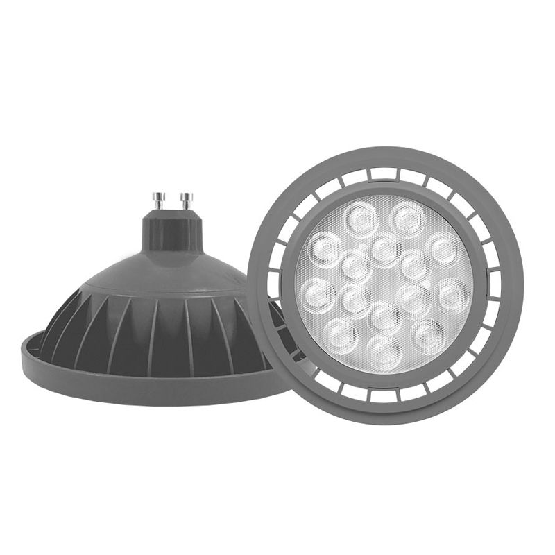 LAMPARA LED AR111 12W CUERPO GRIS LUZ CALIDA - LIGHTLION