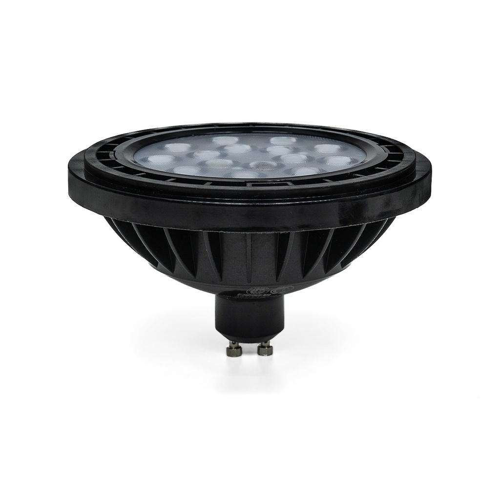 LAMPARA AR111 LED GU10 13W 36° LUZ CALIDA CUERPO NEGRO - ALIC