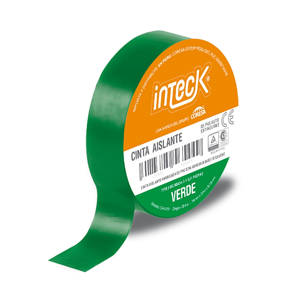 CINTA AISLADORA PVC VERDE 5MTS - INTECK